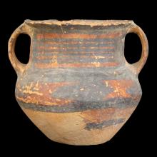 Vase nolithique en terre cuite orange 